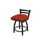 Holland Bar Stool Co 18" Low Back Swivel Vanity Stool, Black Wrinkle, Graph Poppy Seat 41118BW021 - alternate 1